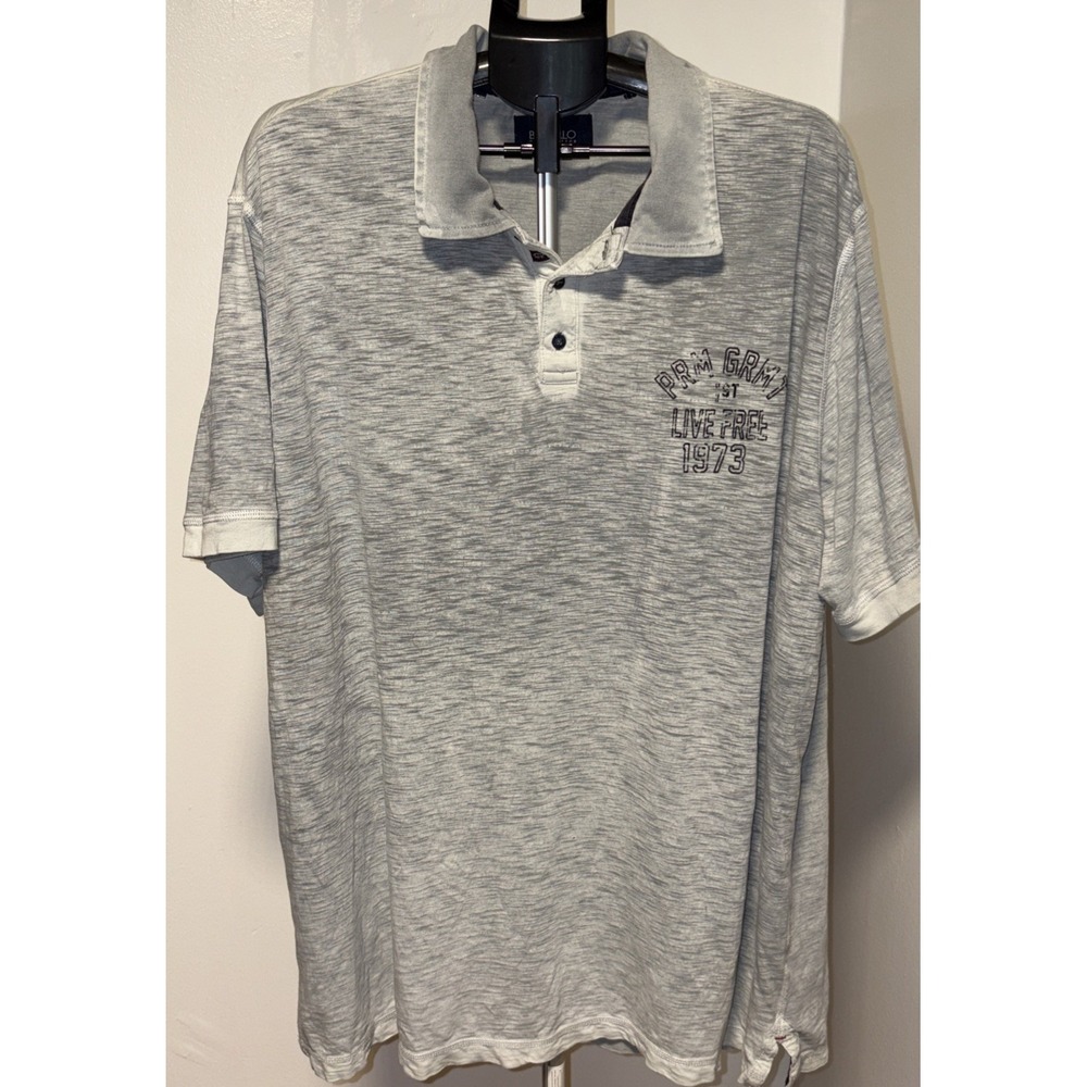 BUFFALO DAVID BITTON gray Faded Tee-‎ Shirt with collar 2X Large